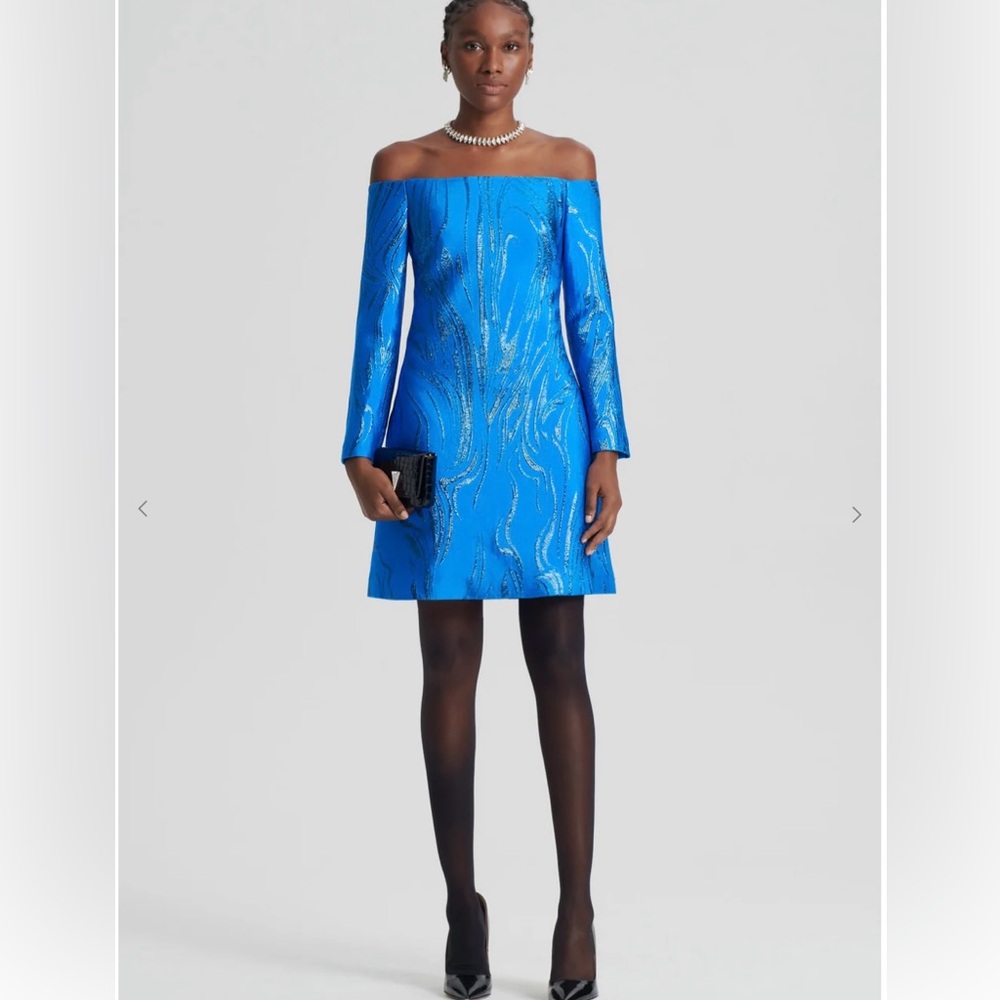 ❤️❤️ SCANLAN THEODORE Elegant Blue Off-Shoulder Dress❤️❤️